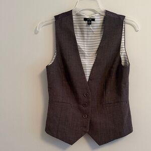 Jacob Charcoal Vest with Striped Lining